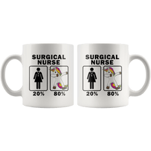 Load image into Gallery viewer, RobustCreative-Surgical Nurse Dabbing Unicorn 80 20 Principle Superhero Girl Womens - 11oz White Mug Medical Personnel Gift Idea
