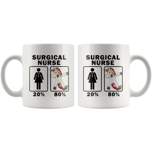 RobustCreative-Surgical Nurse Dabbing Unicorn 80 20 Principle Superhero Girl Womens - 11oz White Mug Medical Personnel Gift Idea