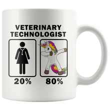 Load image into Gallery viewer, RobustCreative-Veterinary Technologist Dabbing Unicorn 80 20 Principle Superhero Girl Womens - 11oz White Mug Medical Personnel Gift Idea
