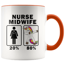 Load image into Gallery viewer, RobustCreative-Nurse Midwife Dabbing Unicorn 80 20 Principle Superhero Girl Womens - 11oz Accent Mug Medical Personnel Gift Idea
