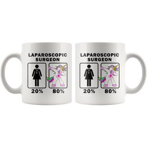 RobustCreative-Laparoscopic Surgeon Dabbing Unicorn 20 80 Principle Superhero Girl Womens - 11oz White Mug Medical Personnel Gift Idea