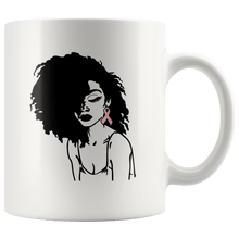 Load image into Gallery viewer, RobustCreative-Breast Cancer Awareness Black Afro American - Melanin Poppin&#39; 11oz Funny White Coffee Mug - Black Women Support Black Girl Magic - Friends Gift - Both Sides Printed
