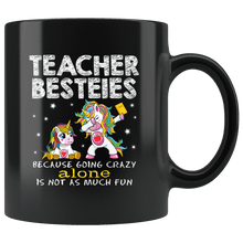 Load image into Gallery viewer, RobustCreative-Cute Kawaii Unicorn Teacher Besties Going Crazy Black 11oz Mug Gift Idea
