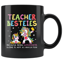 Load image into Gallery viewer, RobustCreative-Cute Unicorn Teacher Besties Best Friends Fun Black 11oz Mug Gift Idea
