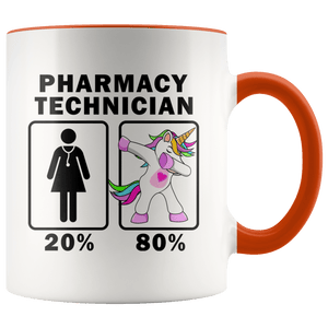 RobustCreative-Pharmacy Technician Dabbing Unicorn 20 80 Principle Superhero Girl Womens - 11oz Accent Mug Medical Personnel Gift Idea