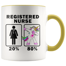 Load image into Gallery viewer, RobustCreative-Registered Nurse Dabbing Unicorn 20 80 Principle Superhero Girl Womens - 11oz Accent Mug Medical Personnel Gift Idea
