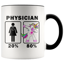 Load image into Gallery viewer, RobustCreative-Physician Dabbing Unicorn 20 80 Principle Superhero Girl Womens - 11oz Accent Mug Medical Personnel Gift Idea
