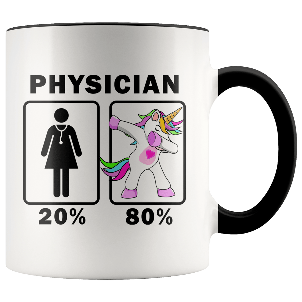 RobustCreative-Physician Dabbing Unicorn 20 80 Principle Superhero Girl Womens - 11oz Accent Mug Medical Personnel Gift Idea