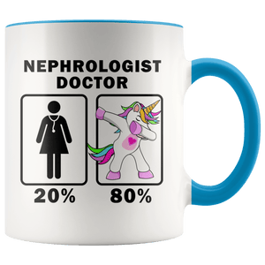 RobustCreative-Nephrologist Doctor Dabbing Unicorn 20 80 Principle Superhero Girl Womens - 11oz Accent Mug Medical Personnel Gift Idea