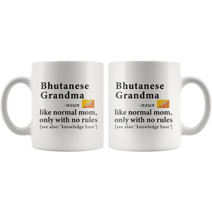 RobustCreative-Bhutanese Grandma Definition Bhutan Flag Grandmother - 11oz White Mug family reunion gifts Gift Idea