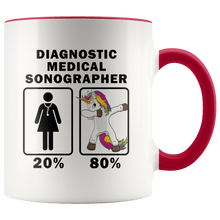 Load image into Gallery viewer, RobustCreative-Diagnostic Medical Sonographer Dabbing Unicorn 80 20 Principle Superhero Girl Womens - 11oz Accent Mug Medical Personnel Gift Idea
