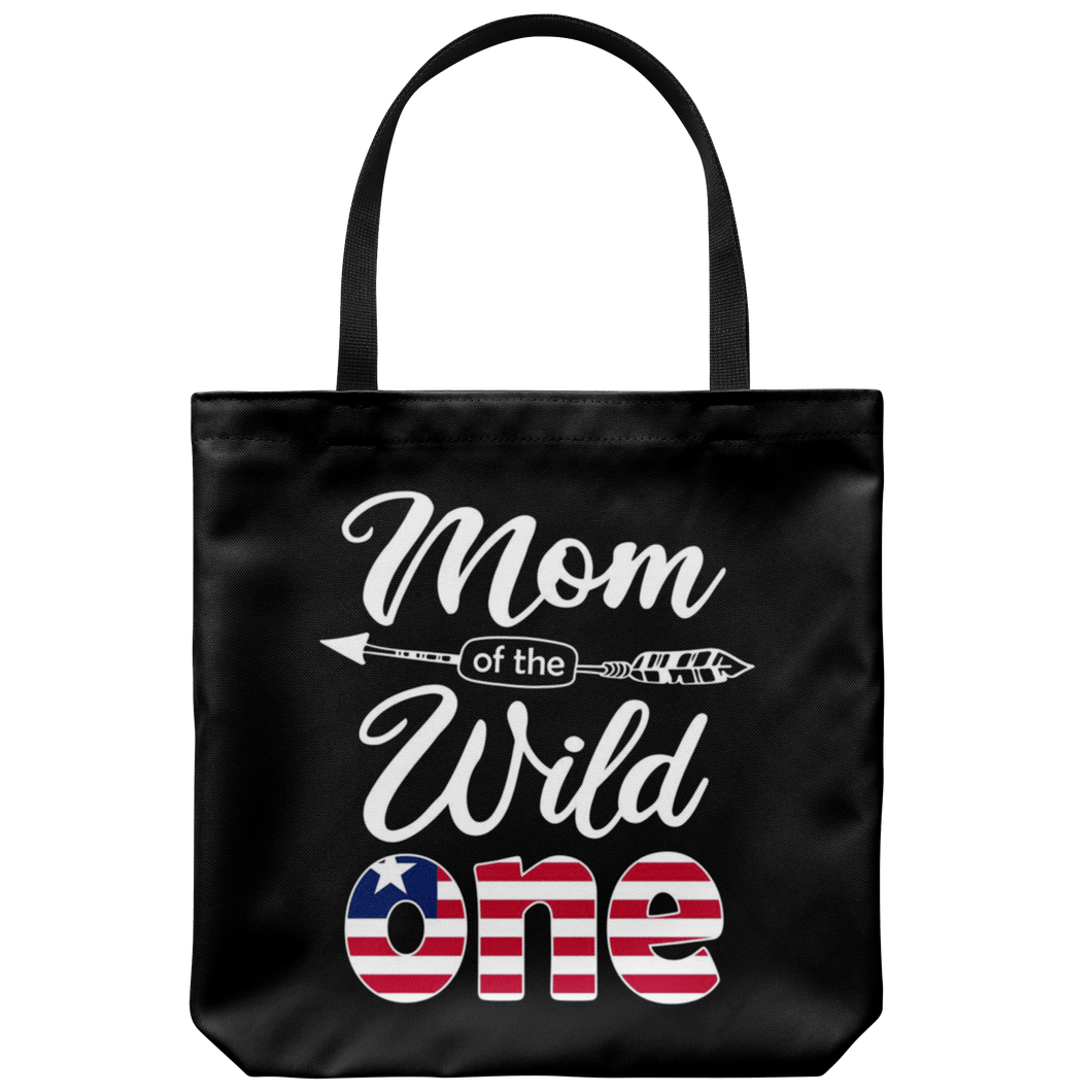 RobustCreative-Liberian Mom of the Wild One Birthday Liberia Flag Tote Bag Gift Idea