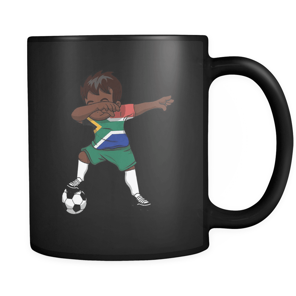 RobustCreative-Dabbing Soccer Boy South Africa Pretoria Gifts National Soccer Tournament Game 11oz Black Coffee Mug ~ Both Sides Printed