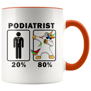 RobustCreative-Podiatrist Dabbing Unicorn 80 20 Principle Graduation Gift Mens - 11oz Accent Mug Medical Personnel Gift Idea