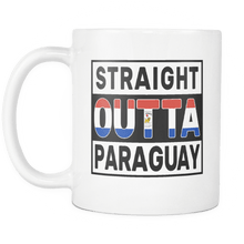 Load image into Gallery viewer, RobustCreative-Straight Outta Paraguay - Paraguayan Flag 11oz Funny White Coffee Mug - Independence Day Family Heritage - Women Men Friends Gift - Both Sides Printed (Distressed)
