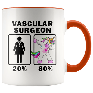 RobustCreative-Vascular Surgeon Dabbing Unicorn 20 80 Principle Superhero Girl Womens - 11oz Accent Mug Medical Personnel Gift Idea