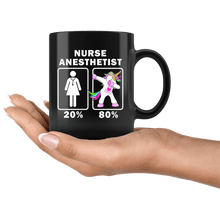Load image into Gallery viewer, RobustCreative-Nurse Anesthetist Dabbing Unicorn 20 80 Principle Superhero Girl Womens - 11oz Black Mug Medical Personnel Gift Idea
