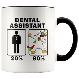RobustCreative-Dental Assistant Dabbing Unicorn 80 20 Principle Graduation Gift Mens - 11oz Accent Mug Medical Personnel Gift Idea