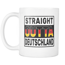 Load image into Gallery viewer, RobustCreative-Straight Outta Deutschland - German Flag 11oz Funny White Coffee Mug - Independence Day Family Heritage - Women Men Friends Gift - Both Sides Printed (Distressed)

