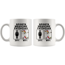 Load image into Gallery viewer, RobustCreative-Sports Medicine Physician Dabbing Unicorn 80 20 Principle Superhero Girl Womens - 11oz White Mug Medical Personnel Gift Idea
