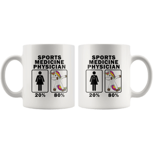 RobustCreative-Sports Medicine Physician Dabbing Unicorn 80 20 Principle Superhero Girl Womens - 11oz White Mug Medical Personnel Gift Idea