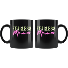 Load image into Gallery viewer, RobustCreative-Fearless Mamma Camo Hard Charger Veterans Day - Military Family 11oz Black Mug Retired or Deployed support troops Gift Idea - Both Sides Printed
