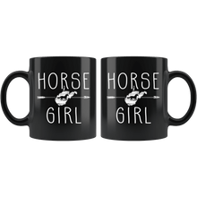 Load image into Gallery viewer, RobustCreative-West Virginia Horse Girl Gifts Virginian Shape Country for women - 11oz Black Mug Riding Lover Gift Idea
