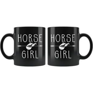 RobustCreative-West Virginia Horse Girl Gifts Virginian Shape Country for women - 11oz Black Mug Riding Lover Gift Idea