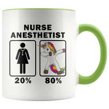 Load image into Gallery viewer, RobustCreative-Nurse Anesthetist Dabbing Unicorn 80 20 Principle Superhero Girl Womens - 11oz Accent Mug Medical Personnel Gift Idea
