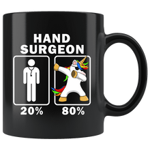 Load image into Gallery viewer, RobustCreative-Hand Surgeon Dabbing Unicorn 80 20 Principle Graduation Gift Mens - 11oz Black Mug Medical Personnel Gift Idea
