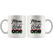 Load image into Gallery viewer, RobustCreative-Libyan Mom of the Wild One Birthday Libya Flag White 11oz Mug Gift Idea

