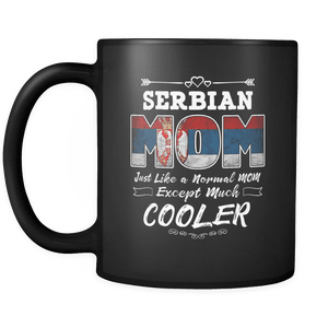 RobustCreative-Best Mom Ever is from Serbia - Serbian Flag 11oz Funny Black Coffee Mug - Mothers Day Independence Day - Women Men Friends Gift - Both Sides Printed (Distressed)