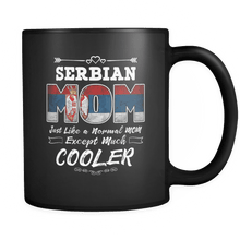 Load image into Gallery viewer, RobustCreative-Best Mom Ever is from Serbia - Serbian Flag 11oz Funny Black Coffee Mug - Mothers Day Independence Day - Women Men Friends Gift - Both Sides Printed (Distressed)
