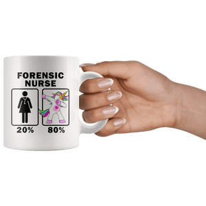 RobustCreative-Forensic Nurse Dabbing Unicorn 20 80 Principle Superhero Girl Womens - 11oz White Mug Medical Personnel Gift Idea