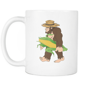 RobustCreative-Southern Bigfoot Sasquatch Corn - Believe 11oz Funny White Coffee Mug - Big Foot Believer UFO Alien No Yeti - Women Men Friends Gift - Both Sides Printed (Distressed)
