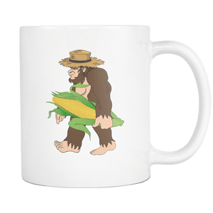 RobustCreative-Southern Bigfoot Sasquatch Corn - Believe 11oz Funny White Coffee Mug - Big Foot Believer UFO Alien No Yeti - Women Men Friends Gift - Both Sides Printed (Distressed)
