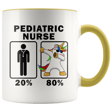 Load image into Gallery viewer, RobustCreative-Pediatric Nurse Dabbing Unicorn 80 20 Principle Graduation Gift Mens - 11oz Accent Mug Medical Personnel Gift Idea
