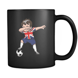 RobustCreative-Dabbing Soccer Boys Great Britain British London Gift National Soccer Tournament Game 11oz Black Coffee Mug ~ Both Sides Printed