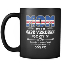 Load image into Gallery viewer, RobustCreative-Best Mom Ever with Cape Verdean Roots - Cabo Verde Flag 11oz Funny Black Coffee Mug - Mothers Day Independence Day - Women Men Friends Gift - Both Sides Printed (Distressed)
