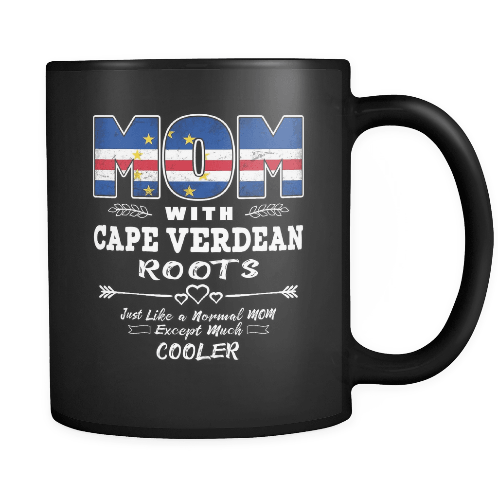 RobustCreative-Best Mom Ever with Cape Verdean Roots - Cabo Verde Flag 11oz Funny Black Coffee Mug - Mothers Day Independence Day - Women Men Friends Gift - Both Sides Printed (Distressed)
