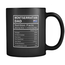 Load image into Gallery viewer, RobustCreative-Montserratian Dad, Nutrition Facts Fathers Day Hero Gift - Montserratian Pride 11oz Funny Black Coffee Mug - Real Montserrat Hero Papa National Heritage - Friends Gift - Both Sides Printed
