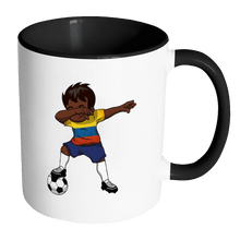 Load image into Gallery viewer, RobustCreative-Dabbing Soccer Boy Colombi Colombian Bogota Gifts National Soccer Tournament Game 11oz Black &amp; White Coffee Mug ~ Both Sides Printed
