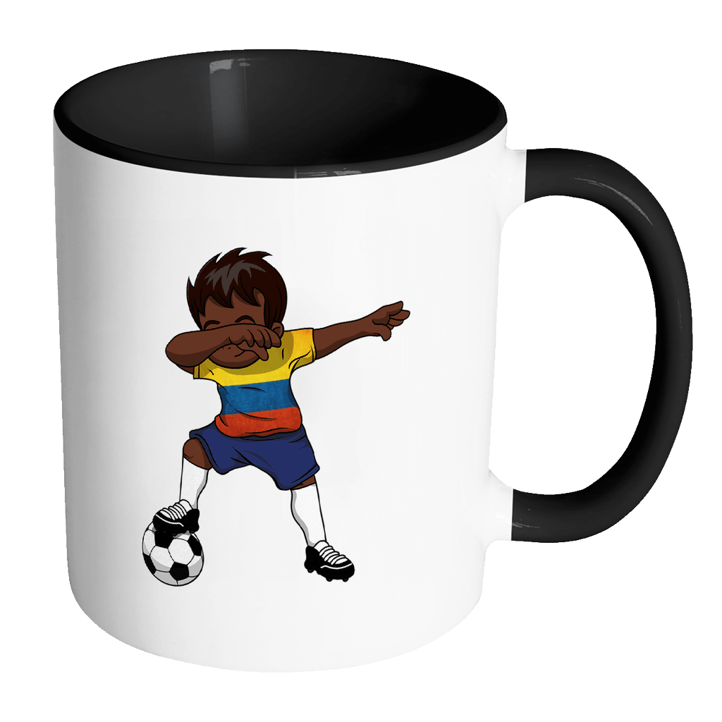 RobustCreative-Dabbing Soccer Boy Colombi Colombian Bogota Gifts National Soccer Tournament Game 11oz Black & White Coffee Mug ~ Both Sides Printed