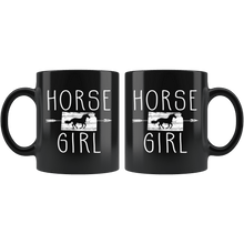 Load image into Gallery viewer, RobustCreative-Kansas Horse Girl Gifts Kansan Shape Country for women - 11oz Black Mug Riding Lover Gift Idea
