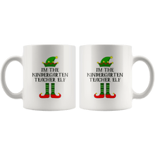 Load image into Gallery viewer, RobustCreative-Im The Kindergarten Teacher Elf Christmas Teaching&#39;s - 11oz White Mug I Just Really Like to Teach Cute Tiny Humans Gift Idea
