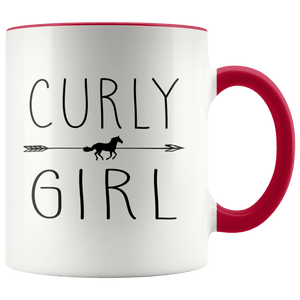 RobustCreative-Curly Horse Girl Gifts Horses Lover Riding Racing - 11oz Accent Mug Riding Lover Gift Idea