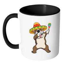 Load image into Gallery viewer, RobustCreative-Dabbing English Bulldog Dog in Sombrero - Cinco De Mayo Mexican Fiesta - Dab Dance Mexico Party - 11oz Black &amp; White Funny Coffee Mug Women Men Friends Gift ~ Both Sides Printed
