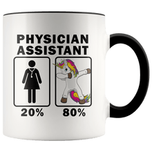 Load image into Gallery viewer, RobustCreative-Physician Assistant Dabbing Unicorn 80 20 Principle Superhero Girl Womens - 11oz Accent Mug Medical Personnel Gift Idea
