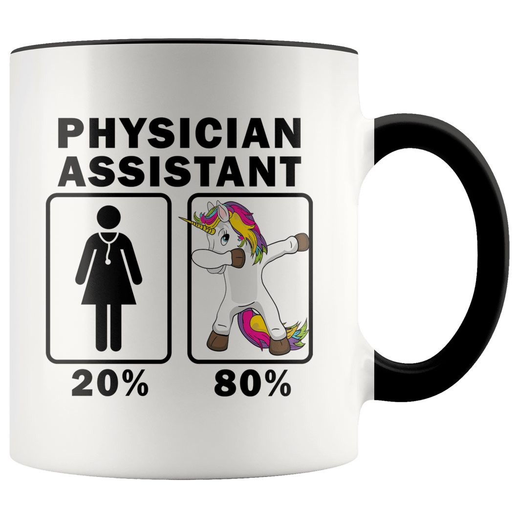 RobustCreative-Physician Assistant Dabbing Unicorn 80 20 Principle Superhero Girl Womens - 11oz Accent Mug Medical Personnel Gift Idea