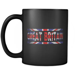 RobustCreative-Retro Vintage Flag British Great Britain 11oz Black Coffee Mug ~ Both Sides Printed